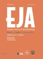 European Journal of Anaesthesiology Volume 22 - Issue 2 -