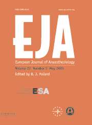European Journal of Anaesthesiology Volume 22 - Issue 5 -