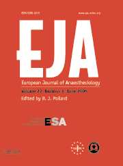 European Journal of Anaesthesiology Volume 22 - Issue 6 -