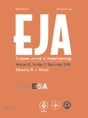 European Journal of Anaesthesiology Volume 22 - Issue 9 -
