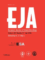 European Journal of Anaesthesiology Volume 23 - Issue 5 -