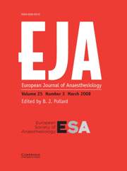 European Journal of Anaesthesiology Volume 25 - Issue 3 -