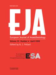 European Journal of Anaesthesiology Volume 25 - Issue 4 -