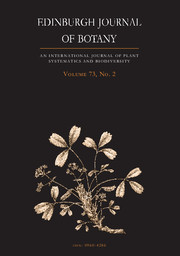 Edinburgh Journal of Botany Volume 73 - Issue 2 -