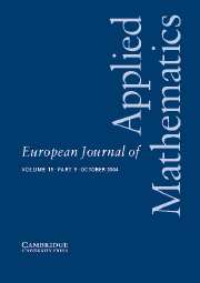 European Journal of Applied Mathematics Volume 15 - Issue 5 -