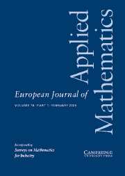 European Journal of Applied Mathematics Volume 16 - Issue 1 -