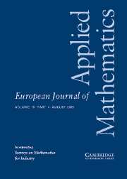 European Journal of Applied Mathematics Volume 16 - Issue 4 -