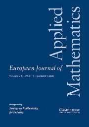 European Journal of Applied Mathematics Volume 17 - Issue 1 -