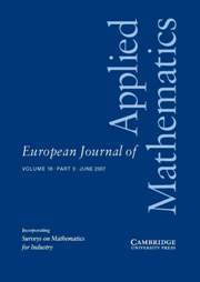 European Journal of Applied Mathematics Volume 18 - Issue 3 -
