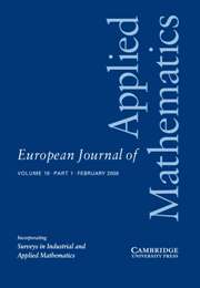 European Journal of Applied Mathematics Volume 19 - Issue 1 -