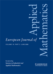 European Journal of Applied Mathematics Volume 19 - Issue 3 -