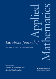European Journal of Applied Mathematics Volume 19 - Issue 5 -