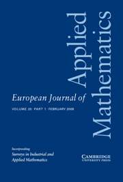 European Journal of Applied Mathematics Volume 20 - Issue 1 -