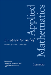 European Journal of Applied Mathematics Volume 20 - Issue 2 -