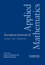 European Journal of Applied Mathematics Volume 21 - Issue 1 -