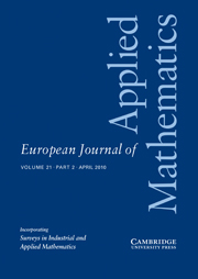 European Journal of Applied Mathematics Volume 21 - Issue 2 -