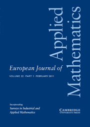 European Journal of Applied Mathematics Volume 22 - Issue 1 -