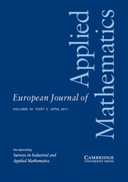 European Journal of Applied Mathematics Volume 22 - Issue 2 -