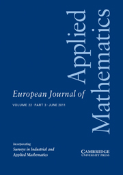 European Journal of Applied Mathematics Volume 22 - Issue 3 -