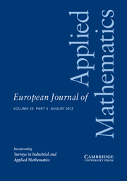 European Journal of Applied Mathematics Volume 23 - Issue 4 -