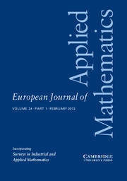 European Journal of Applied Mathematics Volume 24 - Issue 1 -