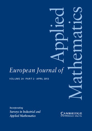 European Journal of Applied Mathematics Volume 24 - Issue 2 -