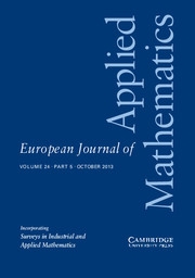 European Journal of Applied Mathematics Volume 24 - Issue 5 -
