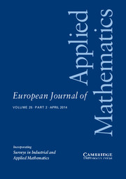 European Journal of Applied Mathematics Volume 25 - Issue 2 -
