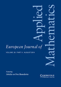 European Journal of Applied Mathematics Volume 25 - Issue 4 -