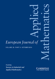 European Journal of Applied Mathematics Volume 25 - Issue 5 -