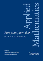 European Journal of Applied Mathematics Volume 25 - Issue 6 -