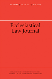 Ecclesiastical Law Journal Volume 11 - Issue 2 -