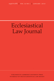 Ecclesiastical Law Journal Volume 12 - Issue 1 -
