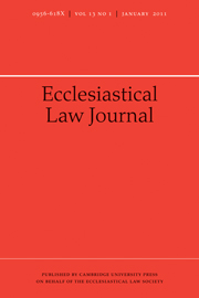 Ecclesiastical Law Journal Volume 13 - Issue 1 -