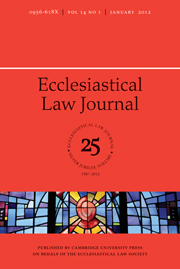 Ecclesiastical Law Journal Volume 14 - Issue 1 -