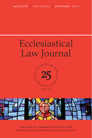 Ecclesiastical Law Journal Volume 14 - Issue 3 -
