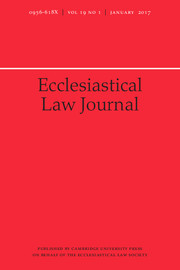 Ecclesiastical Law Journal Volume 19 - Issue 1 -