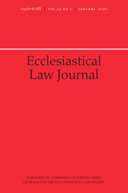 Ecclesiastical Law Journal Volume 22 - Issue 1 -