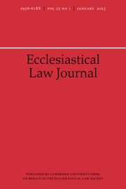 Ecclesiastical Law Journal Volume 25 - Issue 1 -