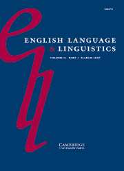 English Language & Linguistics Volume 11 - Issue 1 -