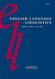 English Language & Linguistics Volume 11 - Issue 2 -  Special issue on English dialect syntax