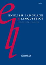 English Language & Linguistics Volume 11 - Issue 3 -