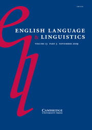 English Language & Linguistics Volume 13 - Issue 3 -
