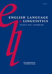 English Language & Linguistics Volume 15 - Issue 3 -