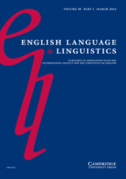 English Language & Linguistics Volume 16 - Issue 1 -