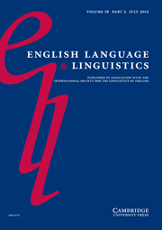 English Language & Linguistics Volume 16 - Issue 2 -  Selected papers from the Fourth International Conference on Late Modern English