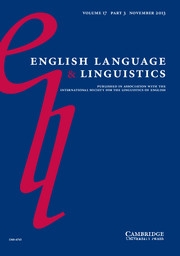 English Language & Linguistics Volume 17 - Issue 3 -