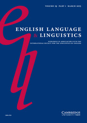 English Language & Linguistics Volume 19 - Issue 1 -