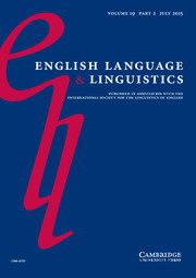 English Language & Linguistics Volume 19 - Issue 2 -  Sense of place in the history of English