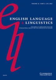 English Language & Linguistics Volume 21 - Special Issue2 -  Cognitive approaches to the history of English